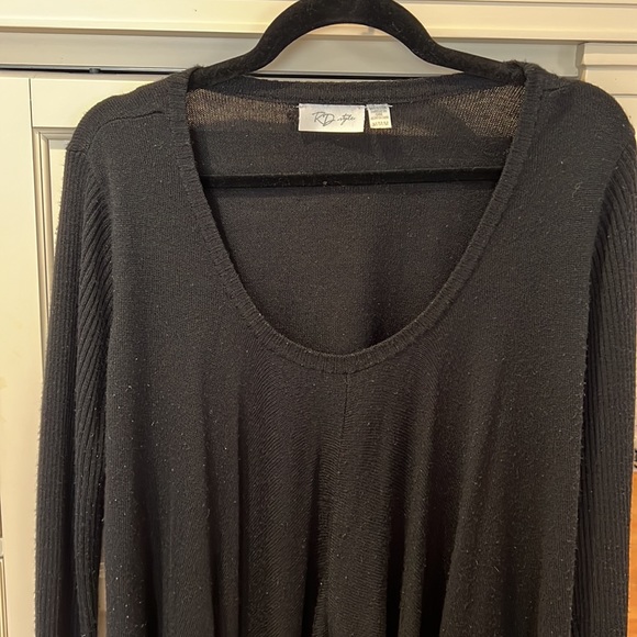 Women’s size Medium black RD style fringed sweater. - Picture 3 of 7